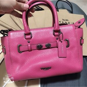 Coach F37635 Mini Blake Carryall Pebble Leather Crossbody Magenta